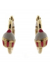 catchy solid gold cupcake toddler huggie earrings